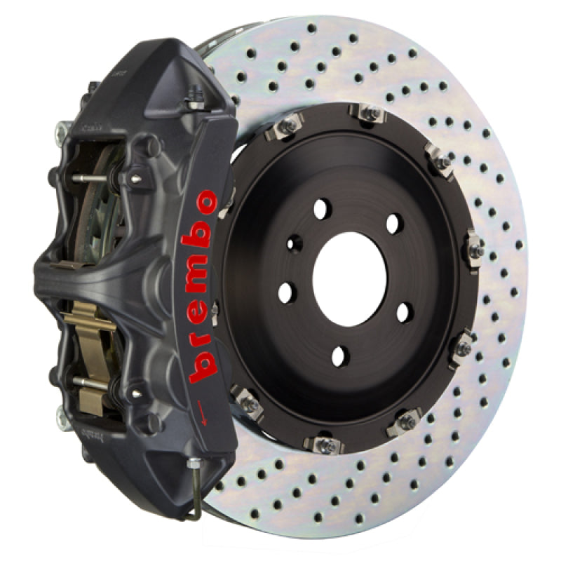 Brembo 09-16 Genesis Coupe 2.0T/3.8 Front GTS BBK 6 Piston Cast 365x34 2pc Rotor Drilled-Black HA Brembo