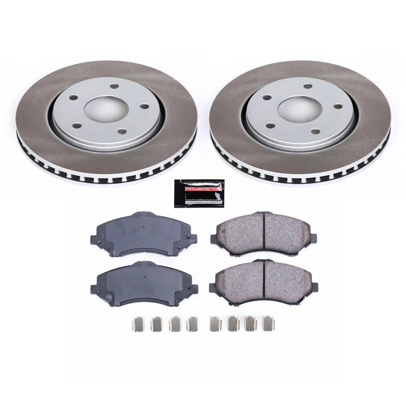 Power Stop 09-14 Volkswagen Routan Front Semi-Coated Rotor Kit PowerStop