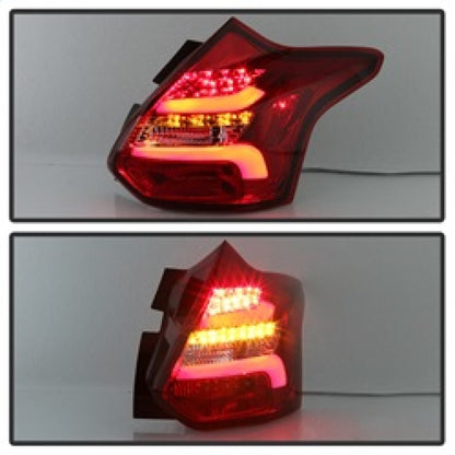 Spyder 12-14 Ford Focus 5DR LED Tail Lights - Red Clear (ALT-YD-FF12-LED-RC) SPYDER