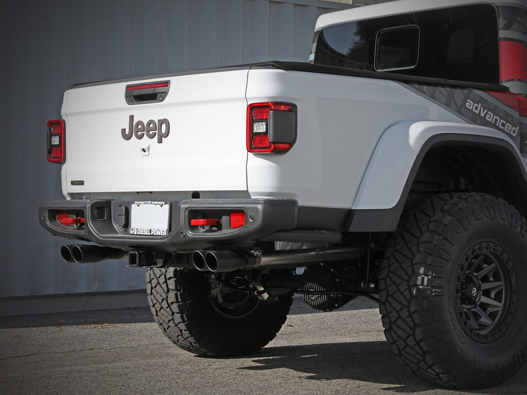 aFe Jeep Gladiator (JT) 21-23 V6-3.0L (td) Vulcan Series 3 IN to 2-1/2 IN 304 Stainless Steel DPF-Back Exhaust w/ Black Tip - 49-38095-B aFe