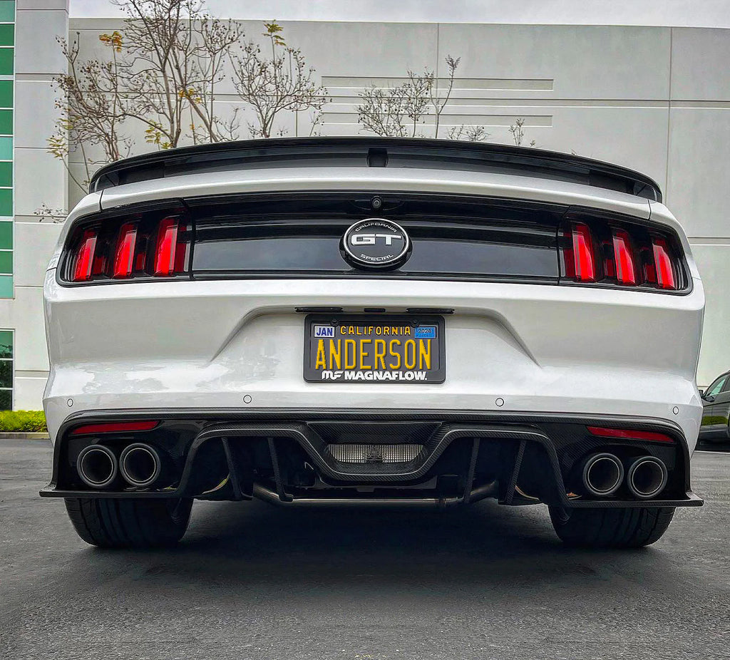 Anderson Composites 2015 - 2017 Mustang Carbon Fiber Rear Diffuser For Quad Tip Exhaust - AC-RL15FDMU-ARQ