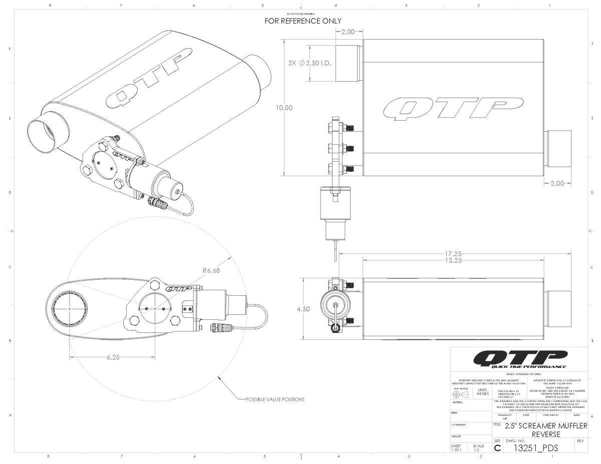 QTP 2.50 Inch Reverse Screamer Twintronic Muffler (Universal) - 13251C QTP