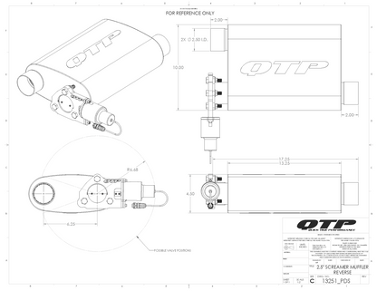 QTP 2.50 Inch Reverse Screamer Twintronic Muffler (Universal) - 13251C QTP