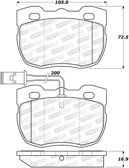 StopTech Premium Ceramic Front Brake Pads - 308.05201 Stoptech