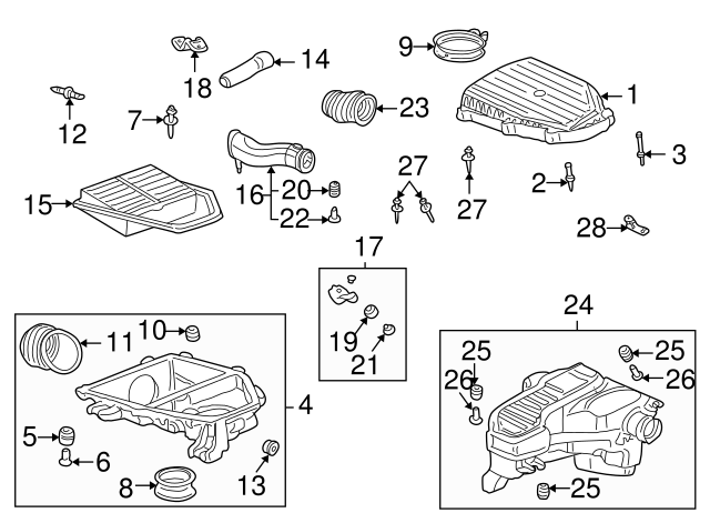 Genuine OEM Honda Acura Engine Air Filter Box Cover Bolt (90091-P36-000) X2