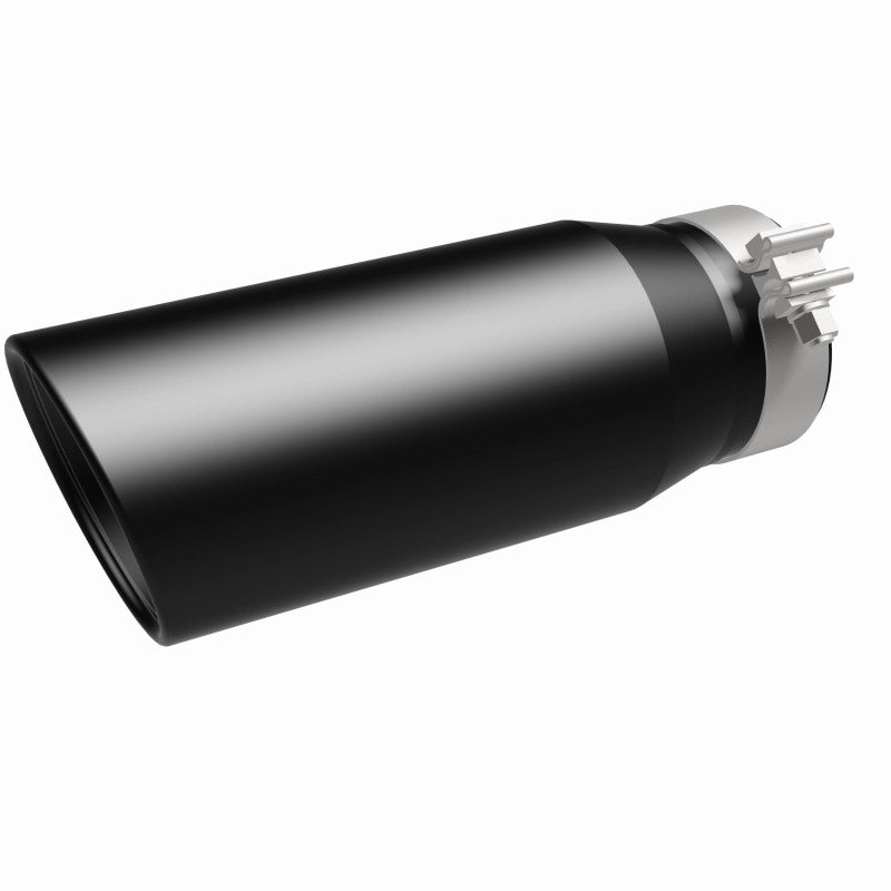 MagnaFlow Tip Stainless Black Coated Single Double Round Single Outlet 5in Dia 4in Inlet 13in L Magnaflow