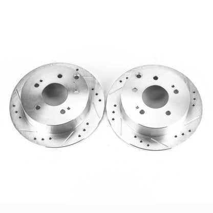 Power Stop 06-12 Mitsubishi Eclipse Rear Evolution Drilled & Slotted Rotors - Pair PowerStop