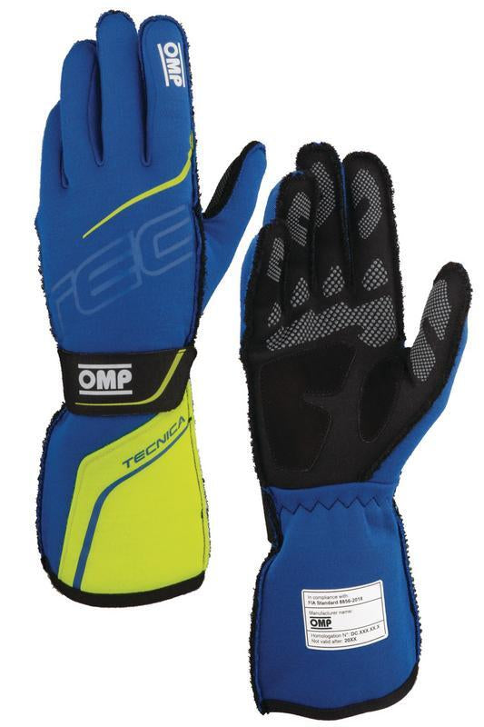 OMP TECNICA GLOVES FIA 8856-2018 NAVY BLUE / ROYAL BLUE SZ L