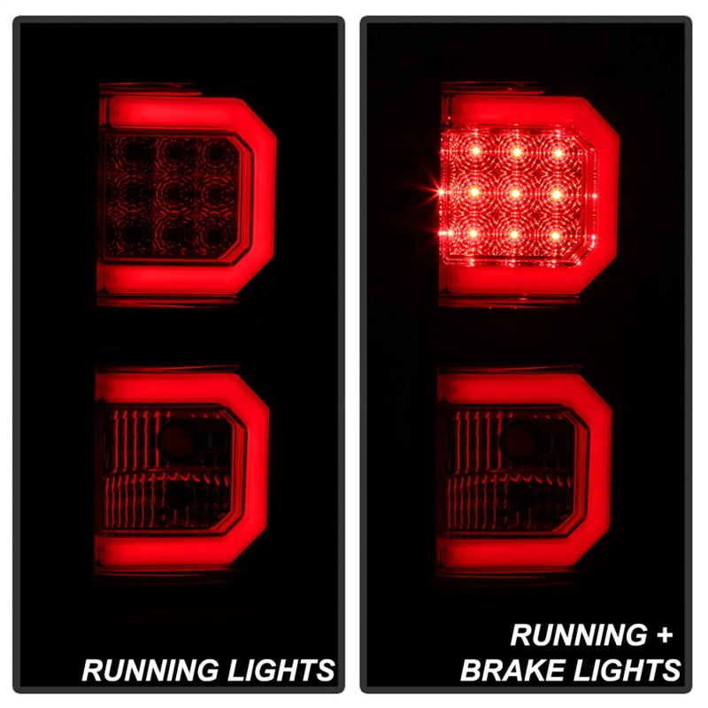 Spyder 07-13 Toyota Tundra V2 Light Bar LED Tail Lights - Red Clear ALT-YD-TTU07V2-LB-RC SPYDER