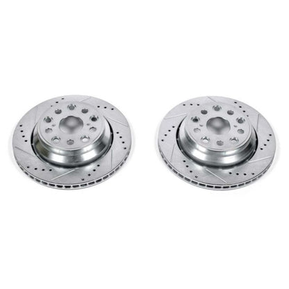 Power Stop 07-17 Lexus LS460 Rear Evolution Drilled & Slotted Rotors - Pair PowerStop