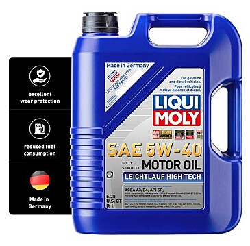 Liqui Moly Leichtlauf High Tech SAE 5W-40 Full Synthetic Motor Oil - 5 Liter (Case of 4) - Part #2332