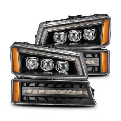 AlphaRex 880256 03-06 Chevy Silverado 1500/2500HD/3500HD/Avalanche Black NOVA LED Proj Headlights