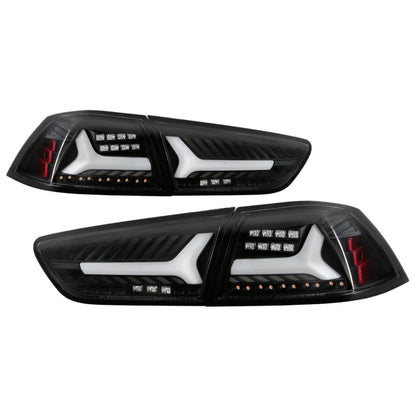 Spyder Mitsubishi Lancer/Evolution X 08-14 V2 LED Tail Lights - Black ALT-YD-ML08V2-SEQ-BK SPYDER