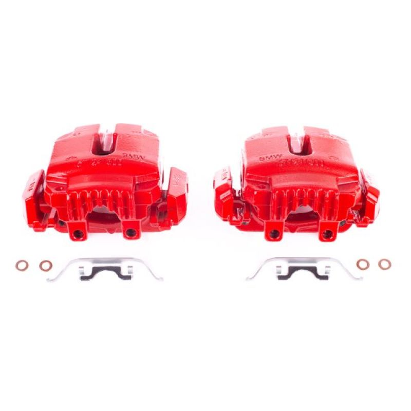 Power Stop 2006 BMW 325i Front Red Calipers w/Brackets - Pair PowerStop