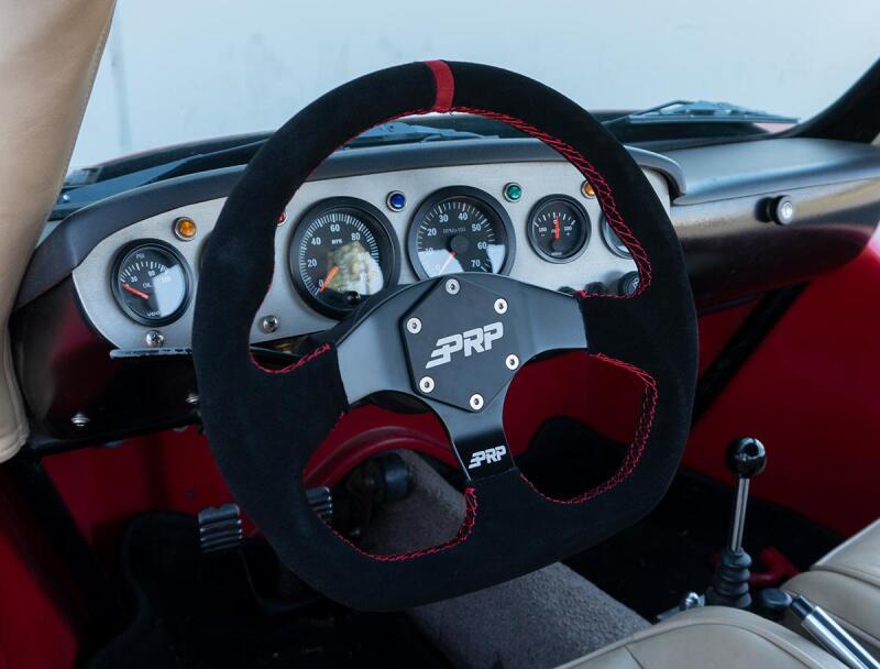 PRP Suede D-Shape Steering Wheel - Red G253