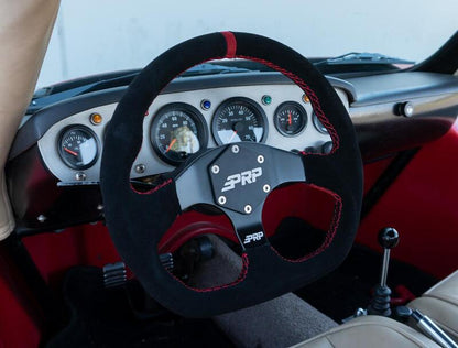 PRP Suede D-Shape Steering Wheel - Red G253