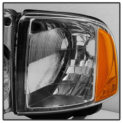 Xtune Dodge Ram Sport Model Only 1999-2002 OEM Headlights Chrome HD-JH-DR99-SP-C SPYDER