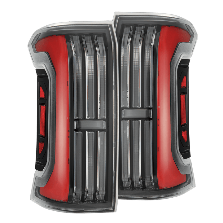 AlphaRex 24-25 Toyota Tacoma NOVA-Series LED Prismatic Tail Lights - Black Red