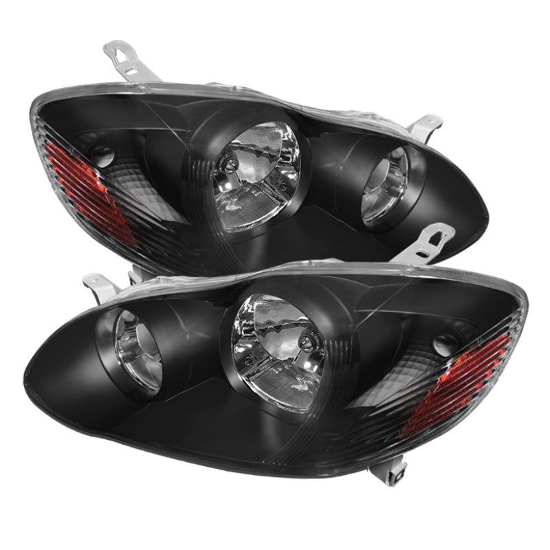 Xtune Toyota Corolla 03-06 Crystal Headlights Black HD-JH-TC03-AM-BK SPYDER