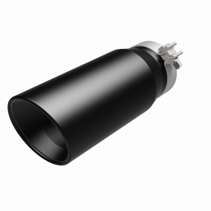 MagnaFlow Tip Stainless Black Coated Single Double Round Single Outlet 5in Dia 4in Inlet 13in L Magnaflow
