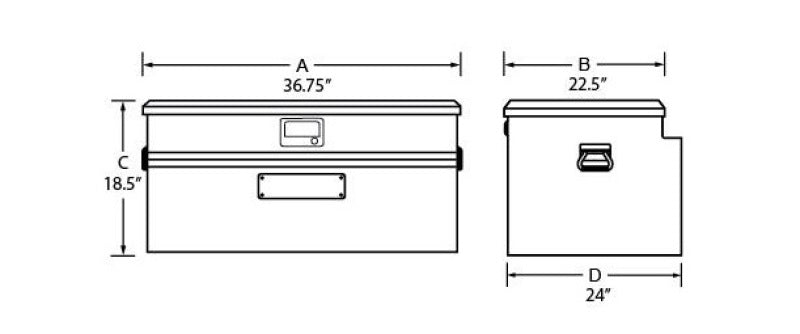 Tradesman Aluminum Flush Mount Truck Tool Box Full/Wide (36in.) - Brite Tradesman