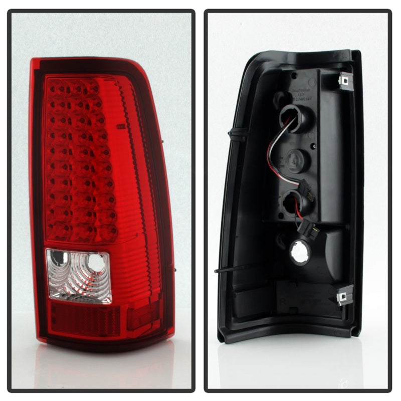 Xtune Chevy Silverado 1500/2500/3500 99-02 LED Tail Lights Red Clear ALT-ON-CS99-LED-RC SPYDER