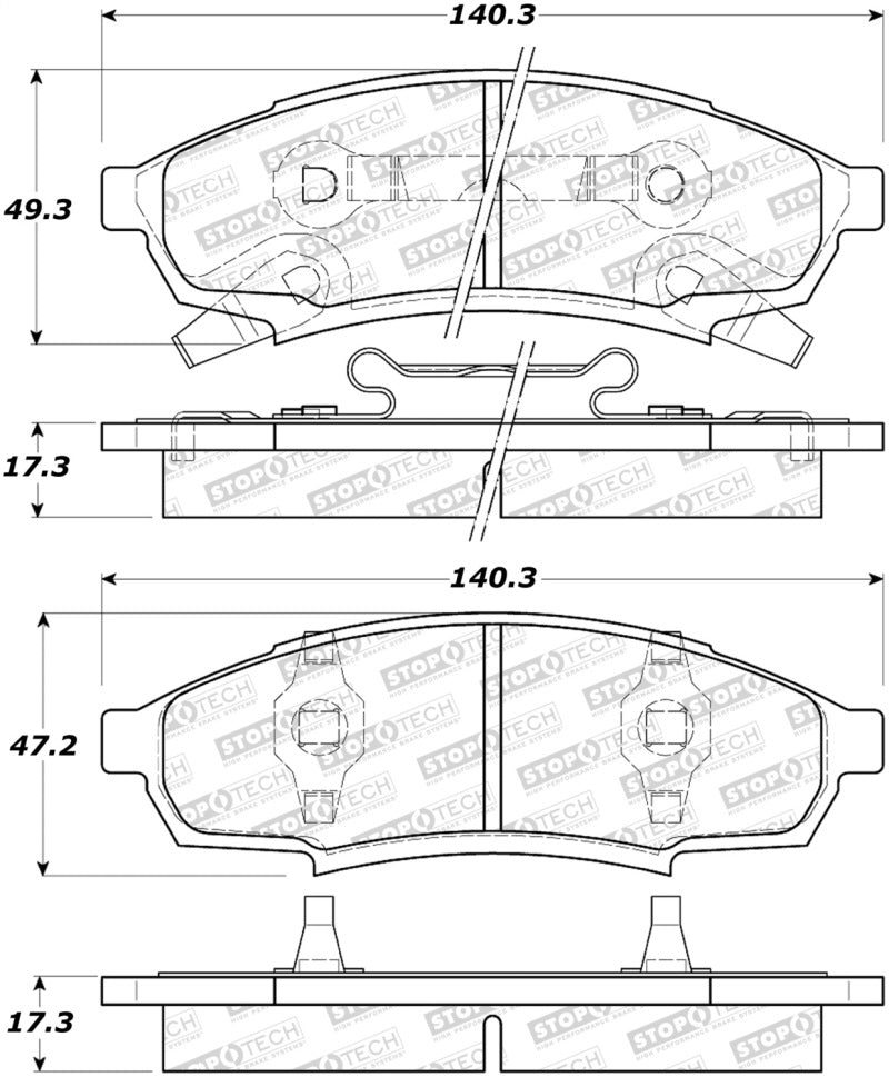 StopTech Premium Ceramic Brake Pads - 308.03760