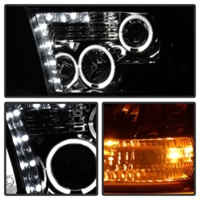 Spyder Dodge Ram 1500 09-14 10-14 Projector Headlights Halogen- LED Halo LED- Smke PRO-YD-DR09-HL-SM SPYDER