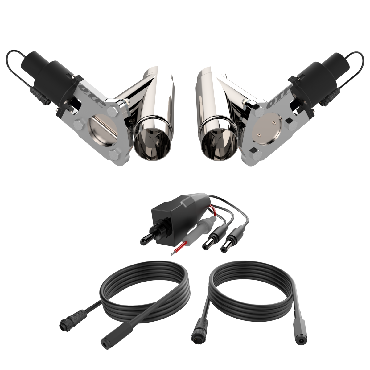 QTP Dual 2.25 Inch Electric Exhaust Cutout Combo Kit (Universal) - QTEC45CP QTP