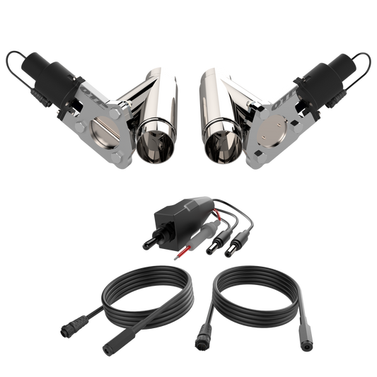 QTP Dual 2.25 Inch Electric Exhaust Cutout Combo Kit (Universal) - QTEC45CP QTP