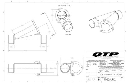 QTP 2.25 Inch Stainless Steel Exhaust Cutout (Universal) - 10225 QTP