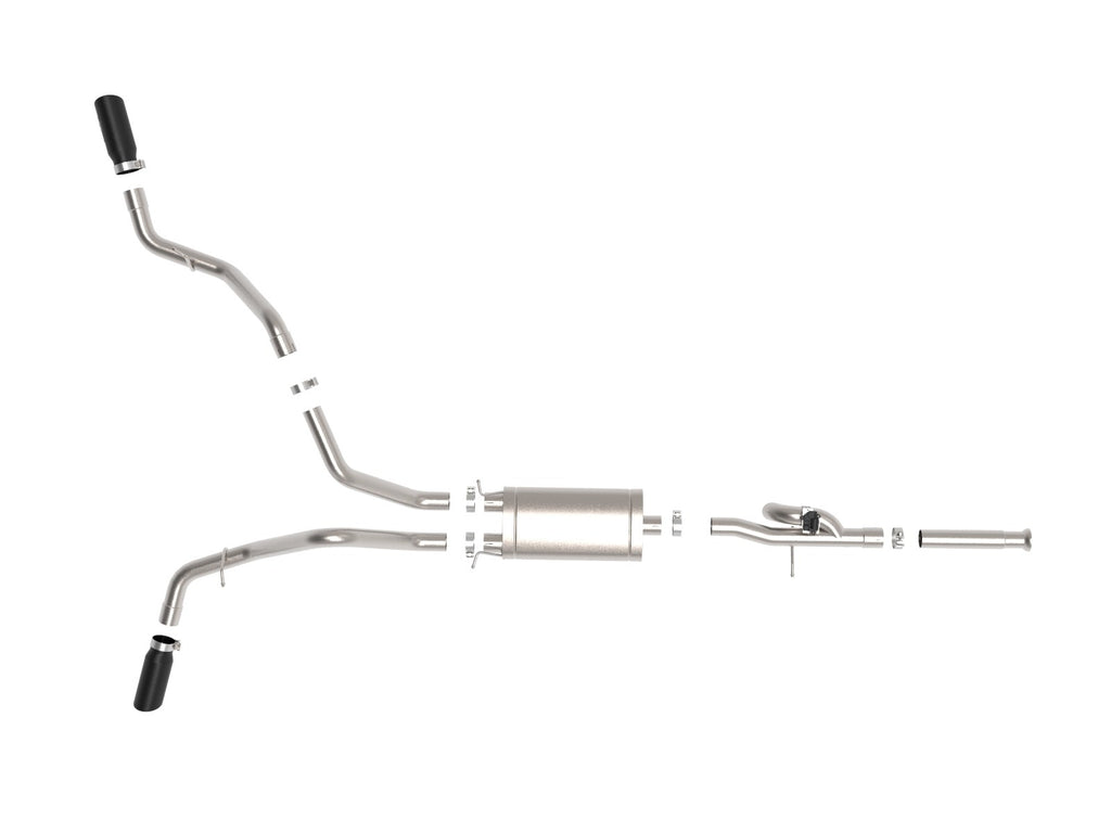 AFE Silverado / Sierra Gemini XV 3 IN 304 Stainless Steel Cat-Back Exhaust System w/ Cut-Out Black