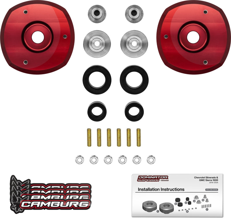 Camburg 19-24 Chevrolet Silverado 1500 2in. Front Spring Preload Spacer Kit (Red)