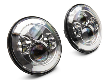 Raxiom 97-18 Jeep Wrangler TJ/JK Axial Series LED Daymaker Headlights- Chrome Housing (Clear Lens)