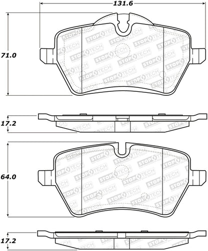 StopTech Premium Ceramic Brake Pads - 308.12041 Stoptech