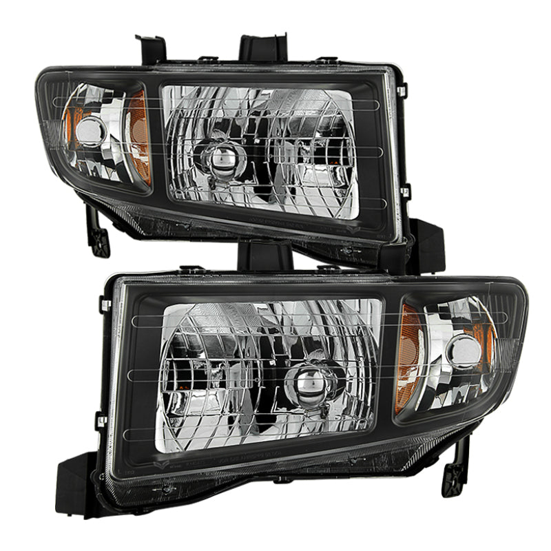 Xtune Honda Ridgeline 06-13 Crystal Headlights Black HD-JH-HRID06-AM-BK SPYDER