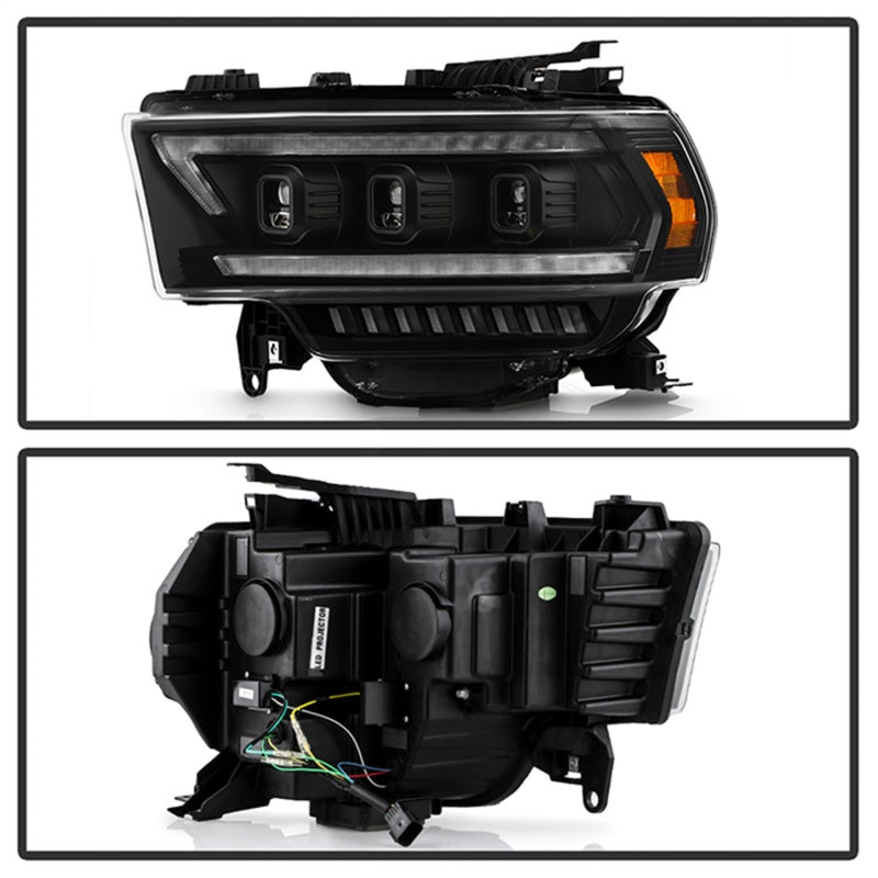 Spyder 19-22 Dodge Ram 2500/3500 (Halogen Model Only) Proj. Headlights (PRO-YD-DR19HDHALAP-SEQ-BK) SPYDER