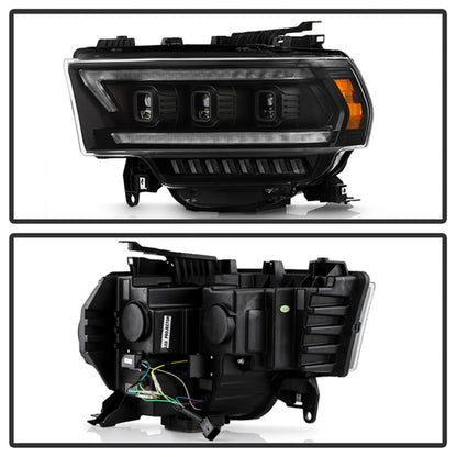 Spyder 19-22 Dodge Ram 2500/3500 (Halogen Model Only) Proj. Headlights (PRO-YD-DR19HDHALAP-SEQ-BK) SPYDER