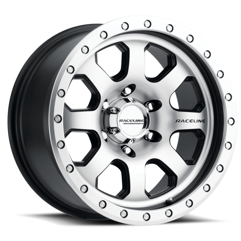 Raceline 929M Avenger 17x9in / 8x170 BP / -12mm Offset / 130.81mm Bore - Black & Machined Wheel