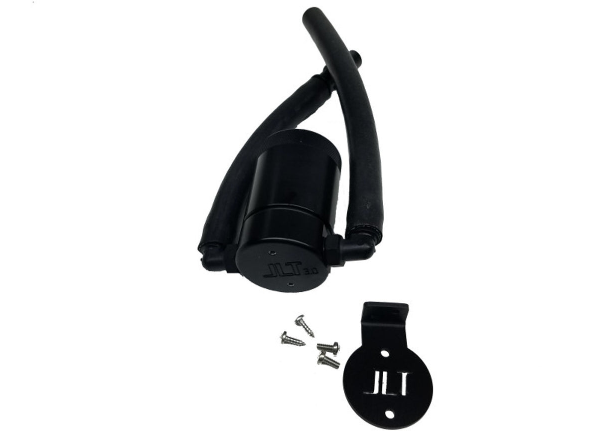 J&L 11-17 Ford Mustang GT (w/Roush/VMP Supercharger) Driver Side Oil Separator 3.0 - Black Anodized
