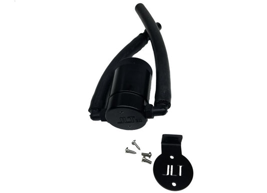 J&L 15-19 Ford Mustang GT/15-19 Ford Mustang GT350 Passenger Side Oil Separator 3.0 - Black Anodized J&L