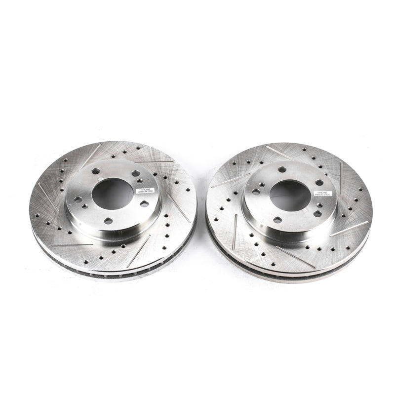 Power Stop 89-96 Nissan 300ZX Front Evolution Drilled & Slotted Rotors - Pair PowerStop