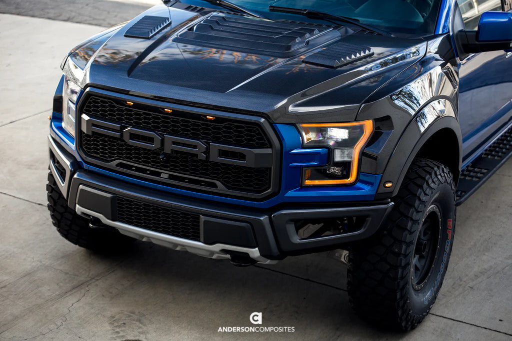 Anderson Composites 2017-2020 Ford Raptor Type-OE Carbon Fiber Hood Vent (Louver) - AC-HDS17FDRA-OE