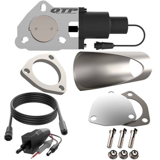 QTP 2.5 Inch Electric Exhaust Cutout DIY Combo Kit (Universal) - QTEC25DIY QTP