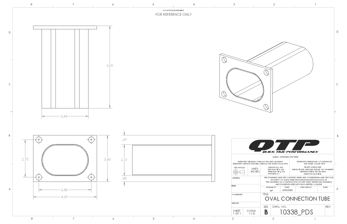 QTP Low Profile Oval Connection Tube Kit (Universal) - 10338 QTP