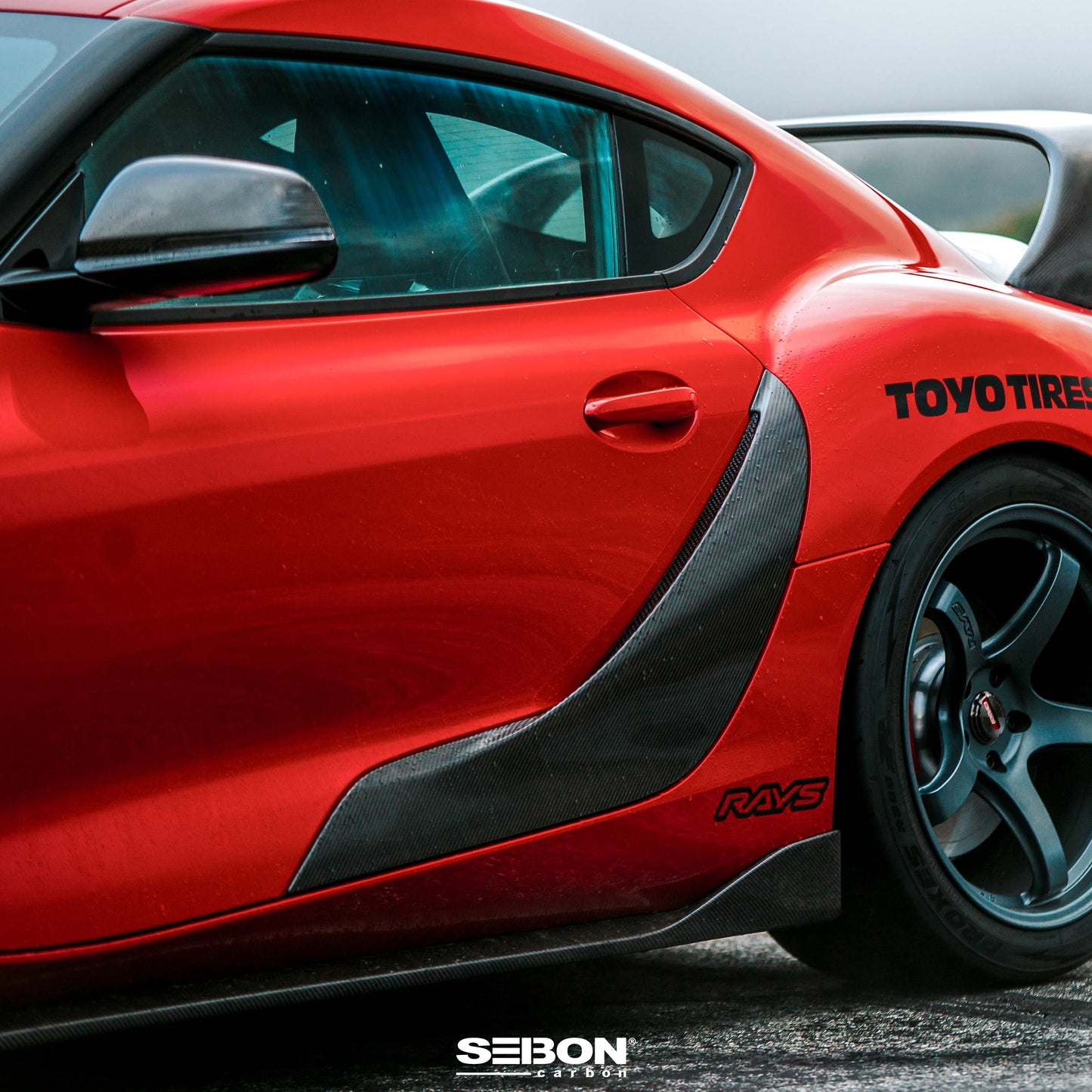 Seibon OE-Style Carbon Fiber Door Garnish For 2020-2023 Toyota Supra - DG20TYSUP-OE