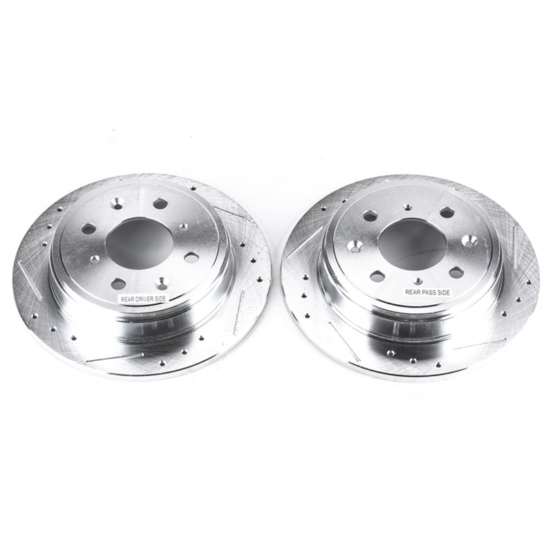 Power Stop 90-01 Acura Integra Rear Evolution Drilled & Slotted Rotors - Pair PowerStop