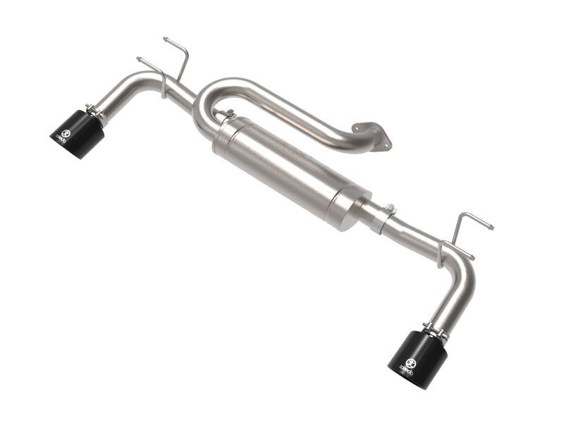 aFe Takeda 2-1/2 IN 304 Stainless Steel Axle-Back Exhaust System w/ Black Tip - 49-37036-B