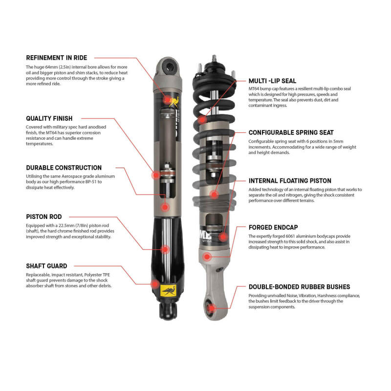 ARB OME MT64 Shock Tacoma Rear Hvy Right