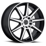 Raceline 144M Storm 16x7in / 5x110/5x115 BP / 40mm Offset / 72.62mm Bore - Black & Machined Wheel